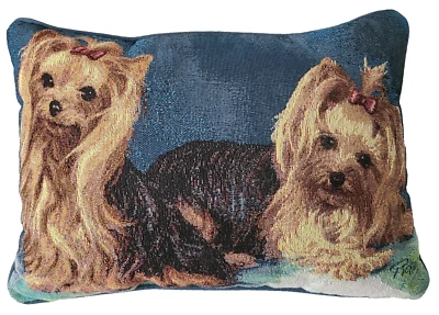 Almohada Yorkie Terrier Yorkshire Tapiz Perro Picken Grannycore Foto 1 de 4