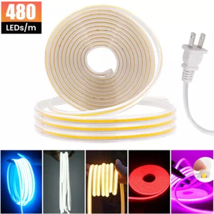 16.4ft 110V COB LED Strip Lights 480LEDs/m IP67 Flexible Building Room Bar Decor - Picture 1 of 47