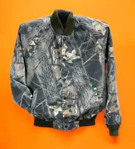 VTG 80's Mossy Oak Lightweight bomber camo snap jacket USA hunting L - Picture 1 of 7