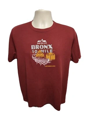 Camiseta deportiva NYRR New York Road Runners Bronx 2014 10 millas para correr adulto grande borgoña Foto 1 de 4