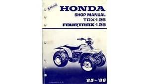 1985 1986 Honda TRX125 Fourtrax 125 Service Workshop Manual (Reprint) - Picture 1 of 16