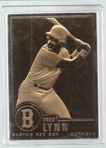 Fred Lynn 1996 Danbury Mint Sealed 22 kt Gold Card # 10 + Lot of 9 Boston Cards - Picture 1 of 2