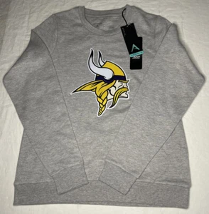 Women's Minnesota Vikings Antigua Heathered Gray Pullover Sweatshirt Size Med - Picture 1 of 3