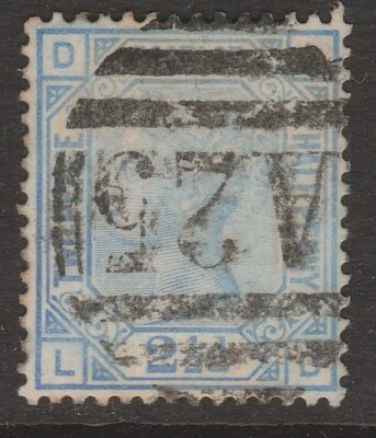 GB 1859-84 used ABROAD MALTA 2½d blue plate 21 LD sgZ40 - Image 1 of 2
