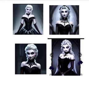 Gothic Elsa Frozen Tags Junk Journals Scrapbook USA Seller - Picture 1 of 2