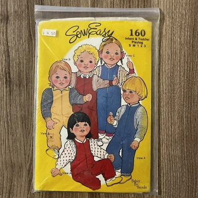 SEW EASY Sewing Pattern 160 Babies By Brenda Playtog One Piece Suit S M 1 2 3 - Image 1 of 4