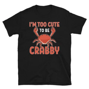 I'm too cute to be crabby Cartoon Crab Kids Lobster T-shirt - Picture 1 of 3