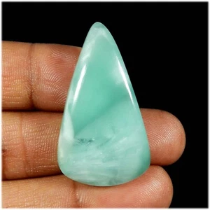 Sky Blue Hemimorphite Gemstone Pear Shape Larimar Pattern Cabochon 41 Cts #10340 - Picture 1 of 6
