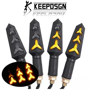 4X Motorcycle LED Turn Signal Amber Blinker Light Indicator For Kawasaki Yamaha - Picture 1 of 12