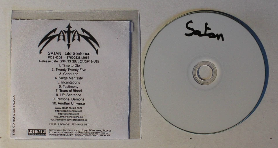 Satan Life Sentence France Adv CDR 2013 Heavy Metal - Bild 1 von 1