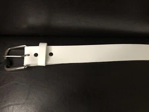 Cinturón de cuero blanco bronceado aceite de grano superior elige tu talla NUEVO - Imagen 1 de 4