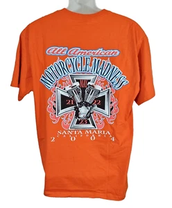 All American Motorcycle Madness 2004 Shirt Large orange Santa Maria CA Biker - Bild 1 von 11