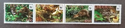 *FREE SHIP Liberia WWF Water Chevrotains 2011 Fauna Wildlife (stamp) MNH - Image 1 of 4