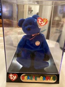 Ty Beanie Baby Clubby Azul Oficial Club Bear con Estuche Protector 1998 - Imagen 1 de 8