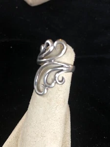 Vintage Sterling.925 Italien Modernist Swirl Abstrakt Ring Band Gr. 6 - Bild 1 von 6