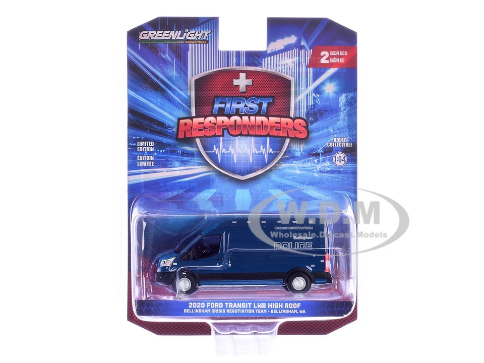 Greenlight 2020 Ford Transit Van "Bellingham Police WA" 1/64 Diecast 67060D