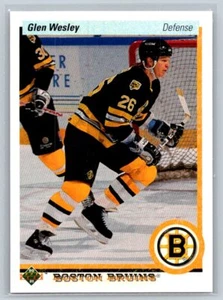 1990-91 Upper Deck #377 Glen Wesley Boston Bruins Hockey Card - Picture 1 of 2