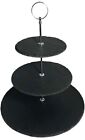 3 Tier round Tier Natural Slate Cake & Food Stand Serving Display Party Platter
