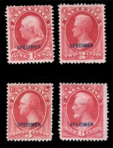 MOMEN: US STAMPS #O10S-O13S SPECIMEN OFFICIAL VF+ LOT #84250* - Picture 1 of 2