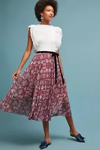 NWT Anthropologie Virgo Chiffon Skirt by Ne Quittez Pas Size S D34 - Picture 1 of 4