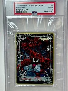 SPIDER-MAN CARNAGE PSA GRADED MINT 9 POP 3 None HIGHER 1996 Metallic IMPRESSIONS - Picture 1 of 11