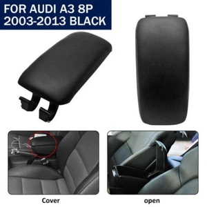 Cubierta negra reposabrazos consola delantera central para Audi A3 8P 2003-2012 cuero - Imagen 1 de 6
