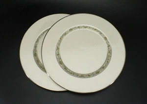 Lenox Springdale DINNER PLATES Set of 2  Yellow Flower Band USA Vintage - Picture 1 of 7