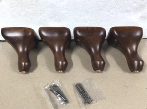 DA1064 Furniture Feet Chair Ottoman Wood Cabinet Sofa Oak Finish 4 legs 5"  - Picture 1 of 3