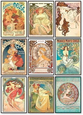 Alphonse Mucha Art Print - Art Nouveau Decor, Alfons Mucha Poster, Art Deco Wall