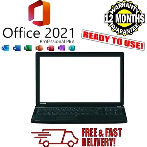 CHEAP Toshiba Satellite Pro C50 Win 10 Office i3 8GB RAM 320GB HDD BUDGET Laptop - Picture 1 of 9