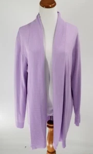 GRECERELLE Gr. XL Strickjacke vorne offen geripptes Revers lavendel lila NEU - Bild 1 von 4