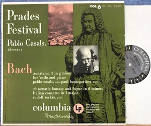 Casals; Baumgartner; Serkin. Bach (Cello sonata; Italian conc.) Col ML 4350 6Eye - Picture 1 of 1