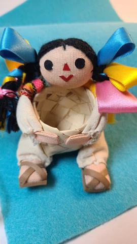 Mini Wicker Craft Colorful Doll Cover