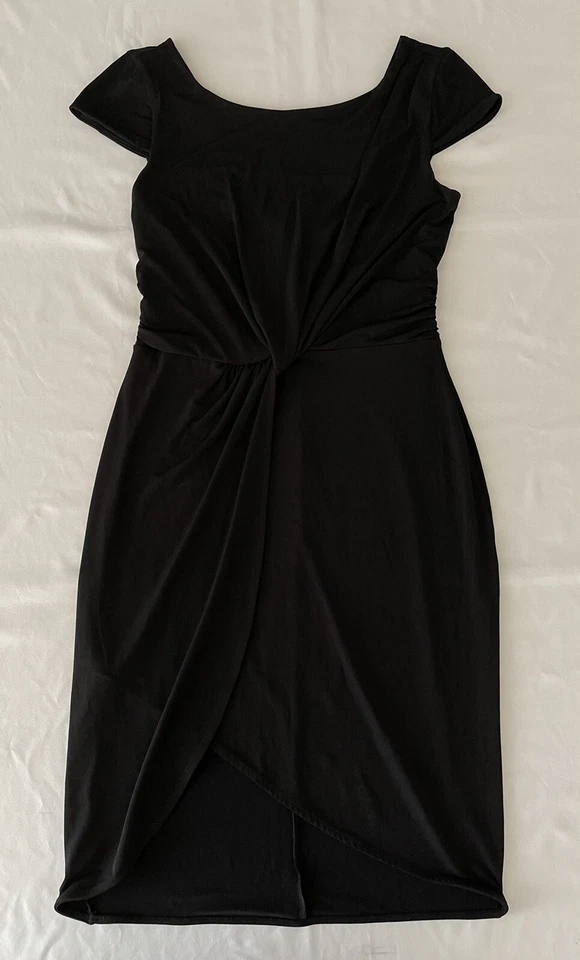 Victoria’s Secret Cobblestone Knot Front Cap Sleeve Tulip Dress Black Size Small - Image 1 of 4