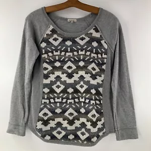Mod o Doc Top SM Sweater Knit Front Stretch Long Sl Aztec Diamond Comfy - Picture 1 of 8