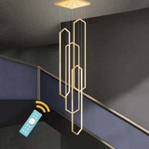 Stair Chandelier Lighting Gold Lamp LED Hotel Pendant Light Shop Ceiling Lights - Picture 1 of 9