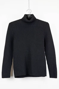 Prada Sweater – Black Ribbed Wool Turtleneck – Size 46 - Picture 1 of 1