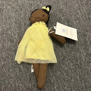 Muñeca de peluche Cloud Island de 12,5" con vestido amarillo pelo negro objetivo relleno - Imagen 1 de 2