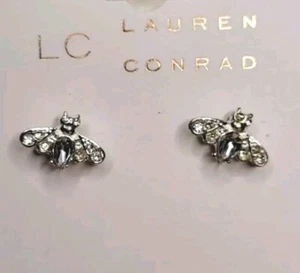 LC Lauren Conrad Silber & Strass Kristalle Biene Ohrstecker Mode Ohrringe - Bild 1 von 5