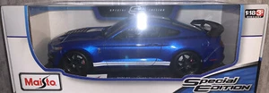 1:18 Maisto Ford Mustang Shelby GT500 American Muscle Sports Car 1/18 BLUE - Picture 1 of 6