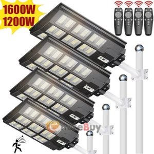 LED Solar Street Lights + Remote, Garden Wall Lamp Industrial Security Road Bulb - Picture 1 of 155