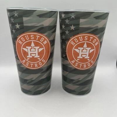 2 Houston Astros Minute Maid Park Stadium Souvenir Cups American Flag Veterans - Image 1 of 4