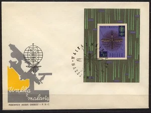 POLAND 1962 FDC SC#1090 s/s Drive to eradicate malaria - Imagen 1 de 1