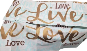Vinyl-Tischdecke mit Flanellrücken (52"x70") länglich, INSPIRIEREND, LIVE LOVE SMILE, HP - Bild 1 von 13