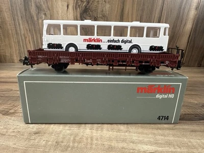Marklin Digital HO 4714 Stake Car With Bus NIB - Image 1 of 4