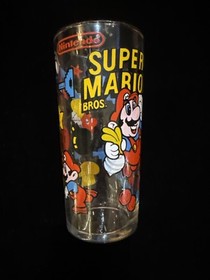 Vintage 1989 Super MARIO Bros 2 Nintendo NES Era Promotional Glass Cup VGC