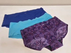 KNIX Kt Teen Period Padded High Rise Bikini Bottom Size Med Lot Of 3 Blue Purple - Picture 1 of 7