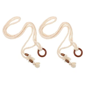  Cinturón trenzado con borla 2 piezas: cinturón de cuerda de algodón ajustable para vestidos - - Imagen 1 de 20