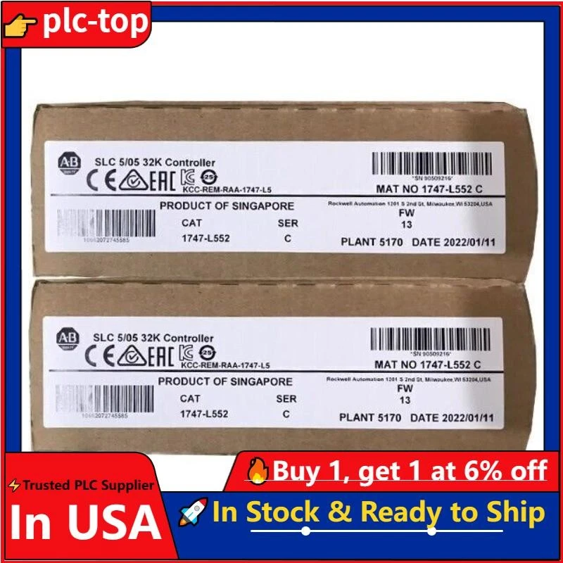 New Allen Bradley 1747-L552 /C SLC500 SLC 5/05 CPU Processor Unit AB 1747L552 - Image 1 of 1