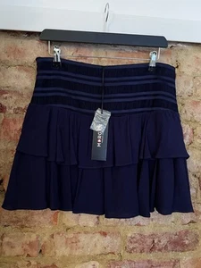 NUEVO Morgan De Toi Nueva Falda Y2K Mini Para Mujer 10 Volantes Ra Rah Retro Etiquetas con Cremallera Lateral - Imagen 1 de 18